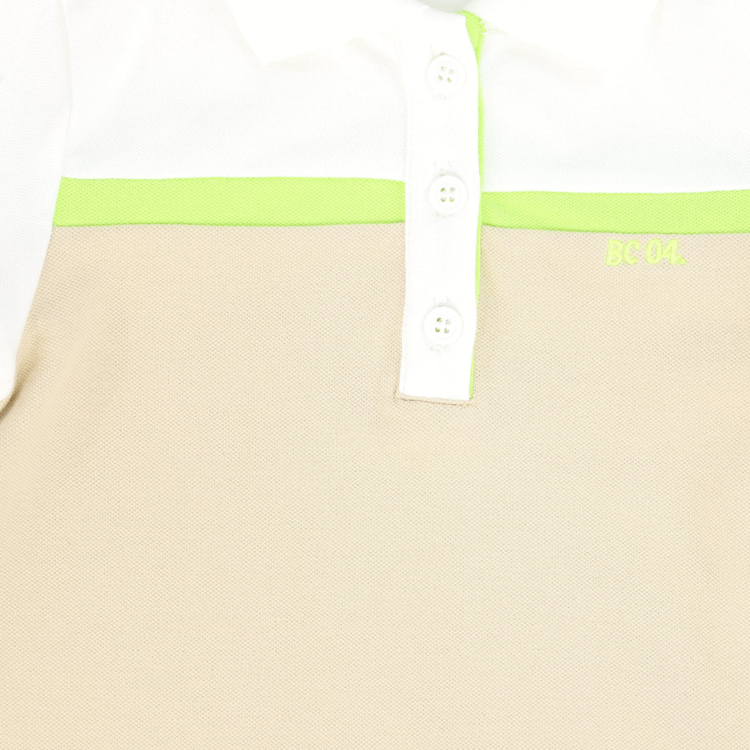 polo s/s neon striped - tan