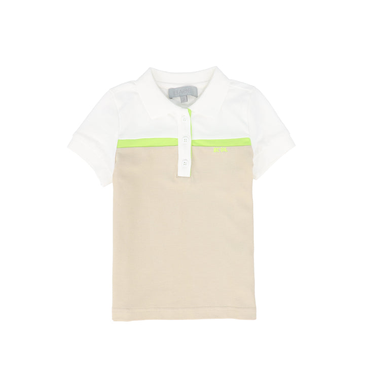 polo s/s neon striped - tan