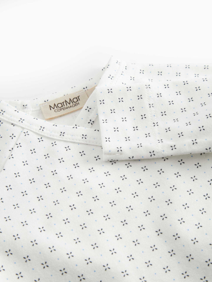 set knit droplet print wrap top and footie pants with beanie - droplet