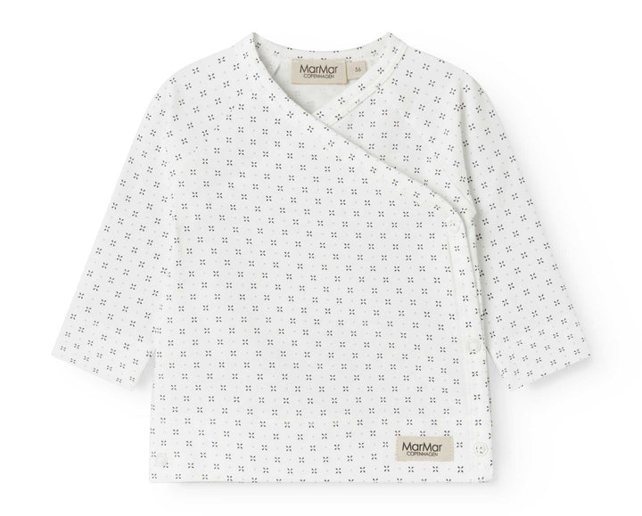 set knit droplet print wrap top and footie pants with beanie - droplet