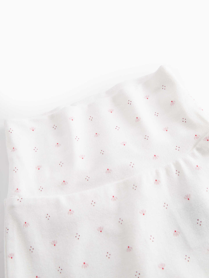 set knit tiny tulip print wrap top and footie pants with beanie - tiny tulip