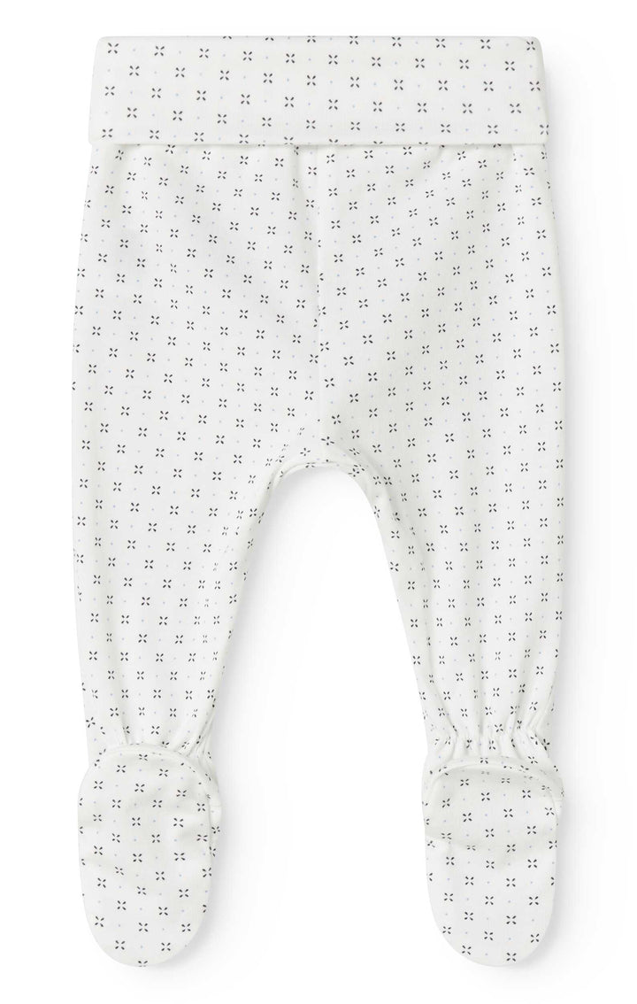 set knit droplet print wrap top and footie pants with beanie - droplet