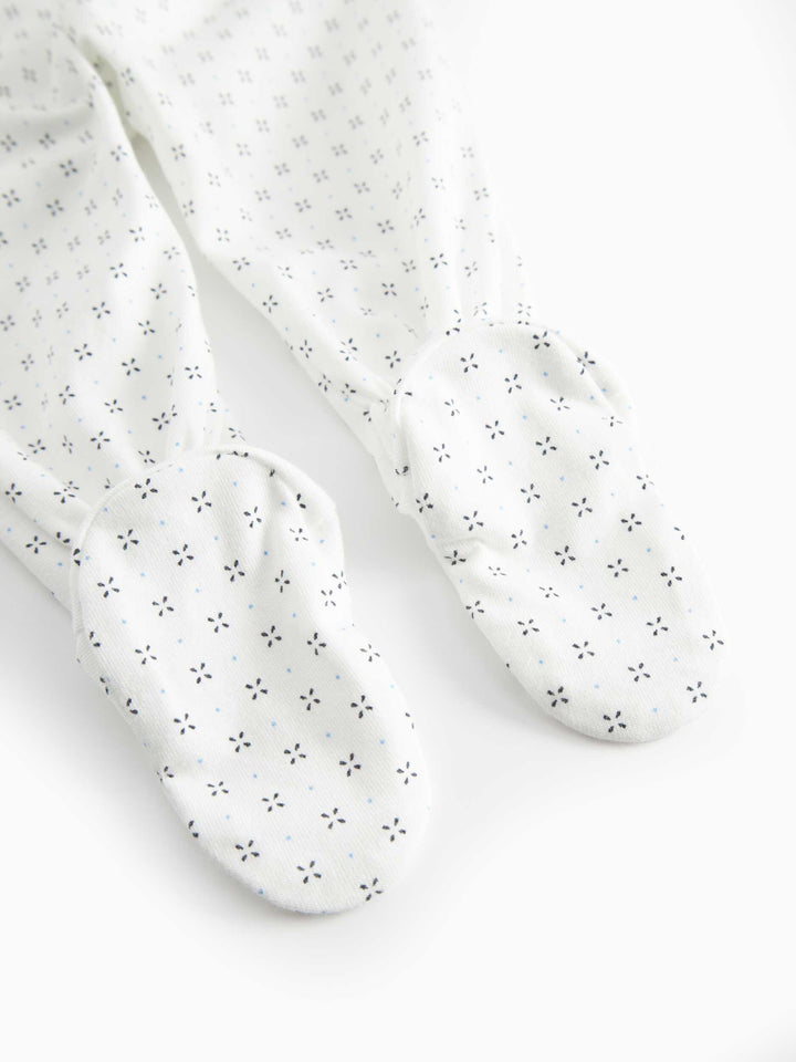 set knit droplet print wrap top and footie pants with beanie - droplet