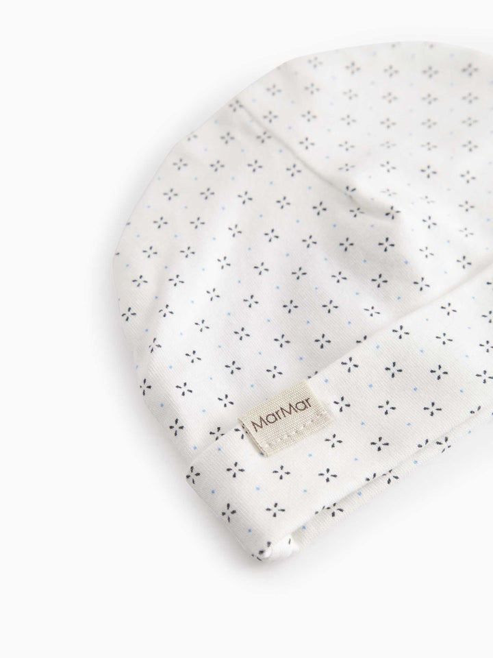 footie droplet print wrap with beanie - droplet