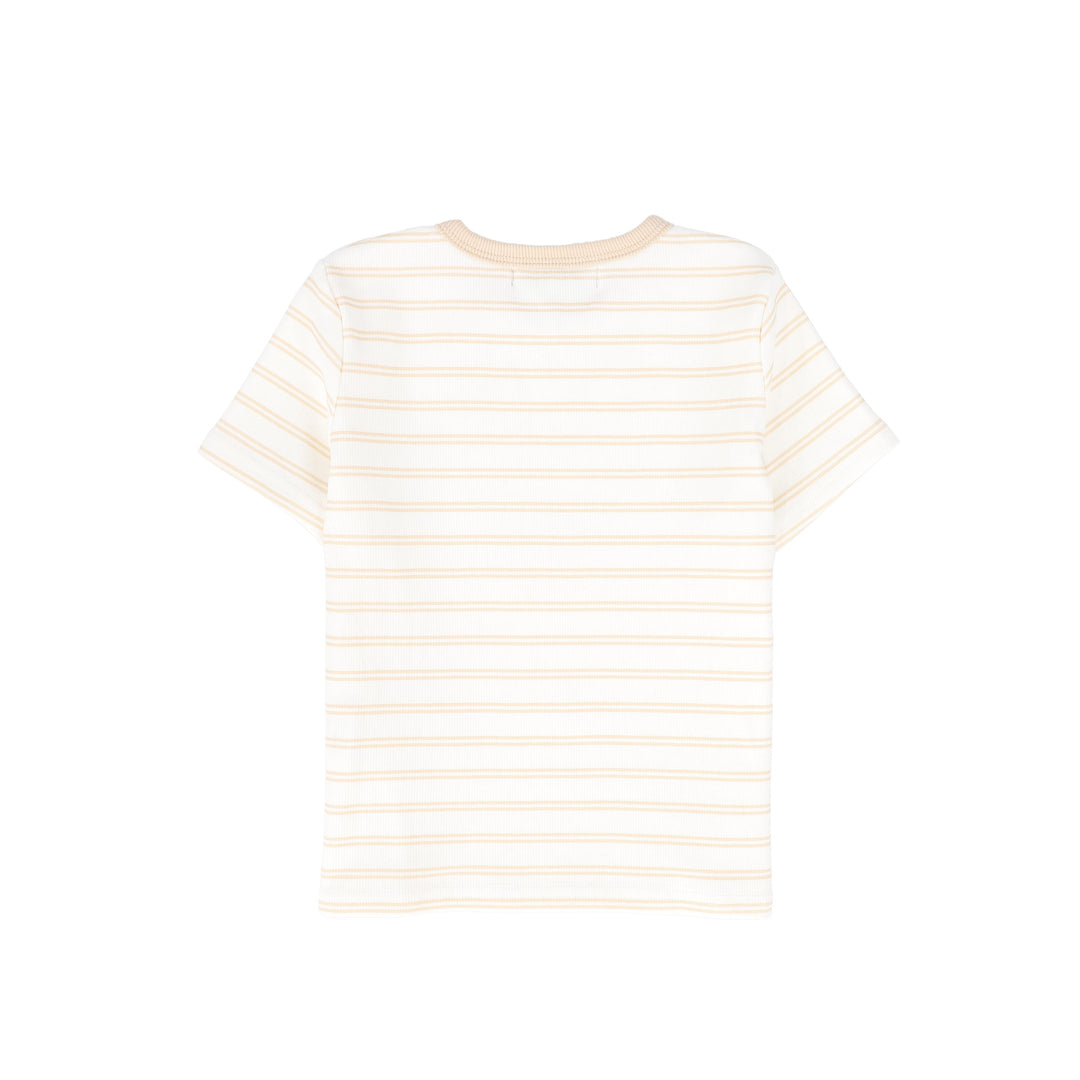 shirt s/s striped - white/tan