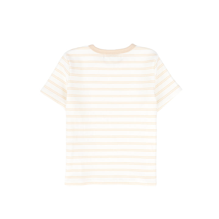 shirt s/s striped - white/tan