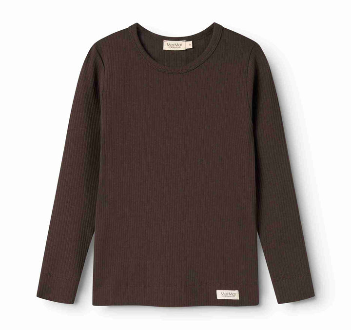 set outfit ribbed tee l/s and leggings - dark roast