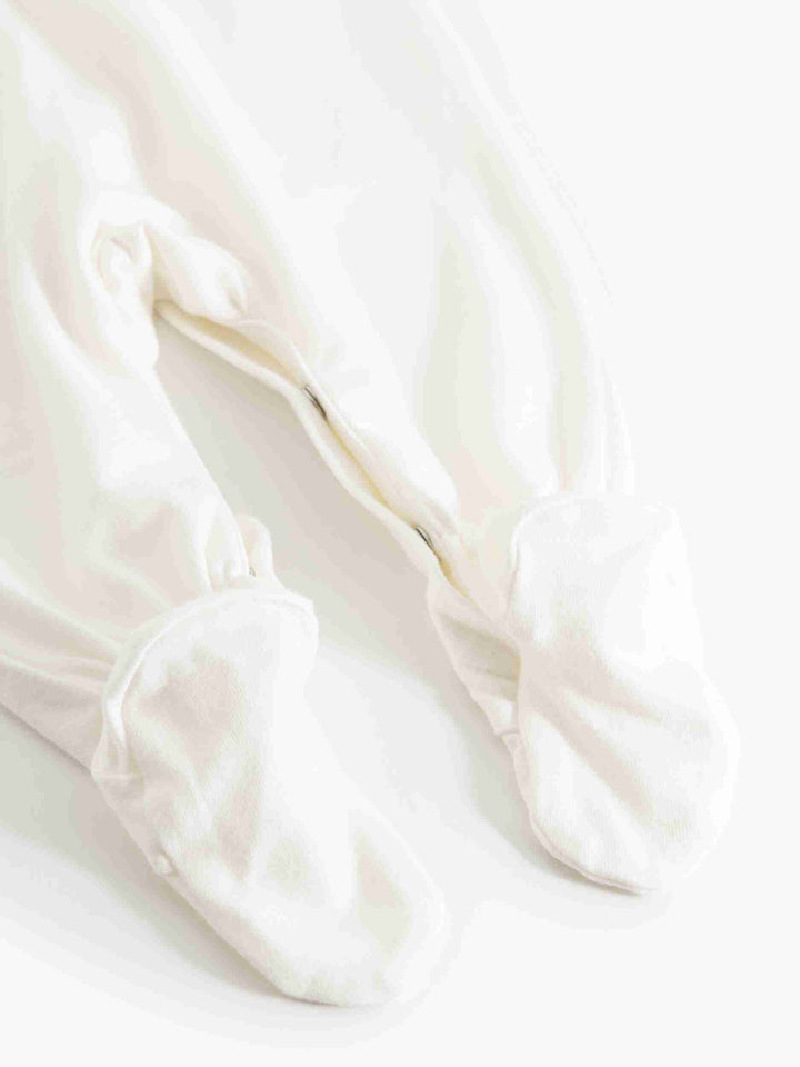 footie scalloped collar with beanie - rosa picot/gntl whte