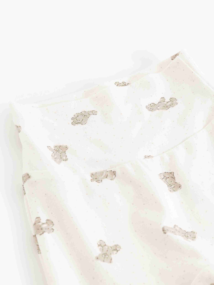 set knit teddy bear wrap top and footie pants with beanie - teddy bears