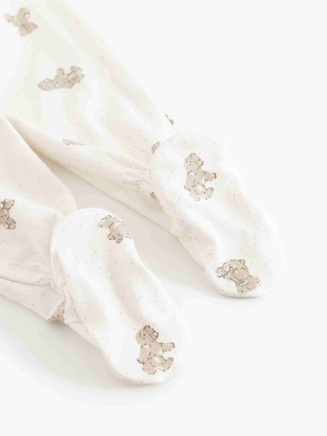 set knit teddy bear wrap top and footie pants with beanie - teddy bears