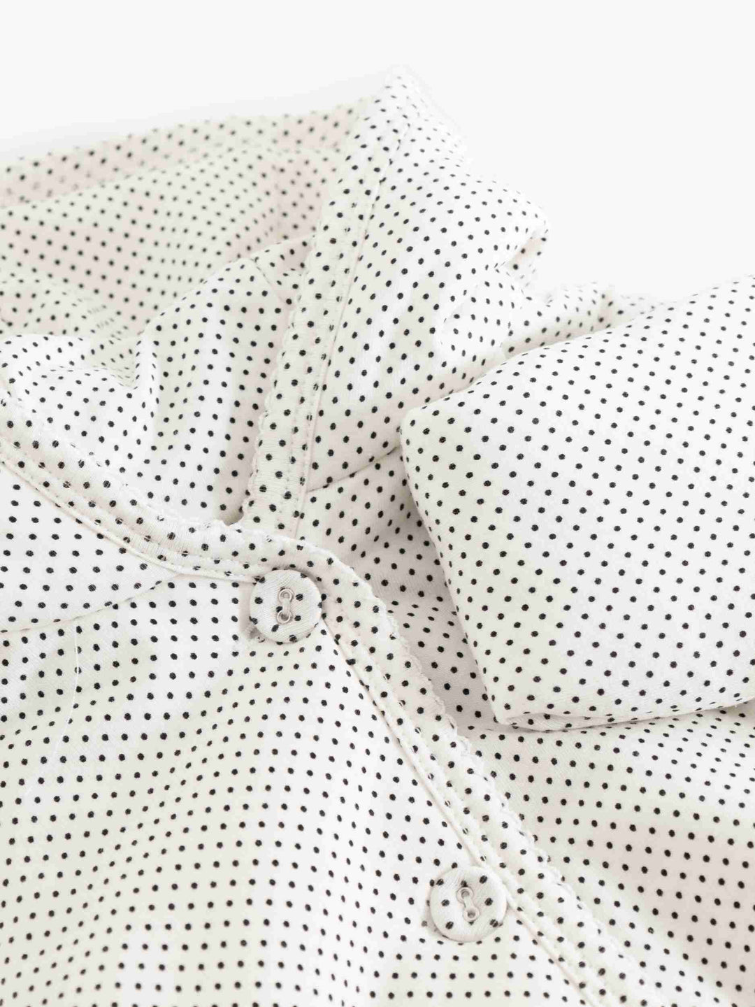 jacket padded polka dot scalloped edge with beanie - tiny dots