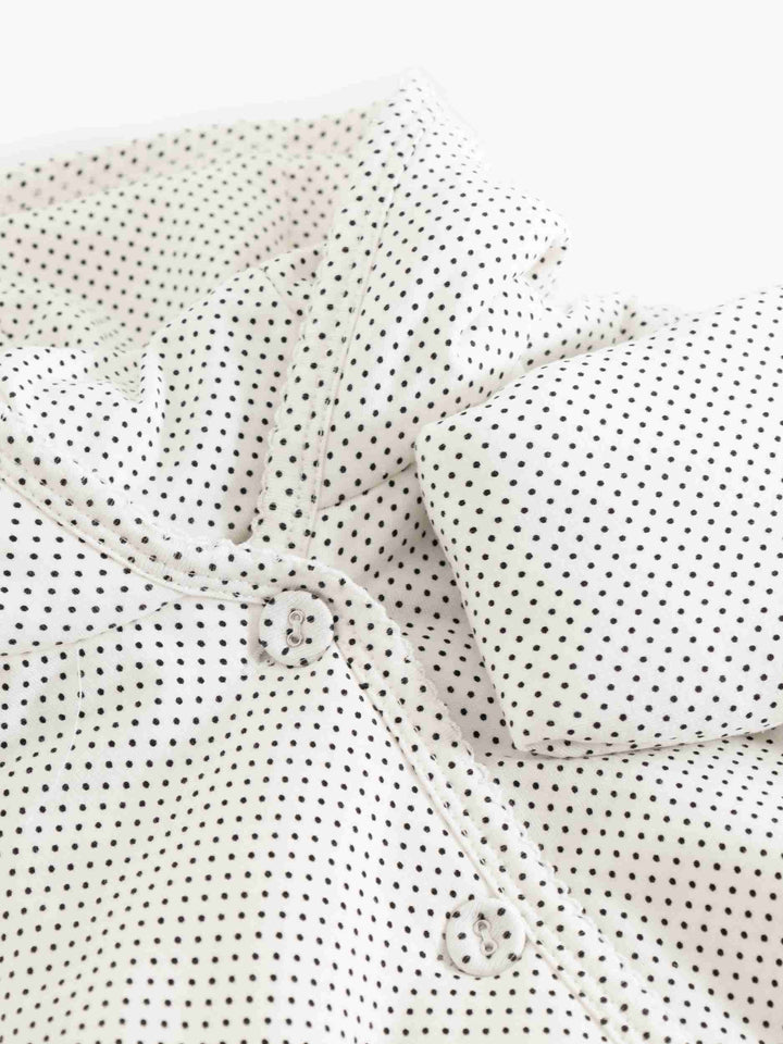 jacket padded polka dot scalloped edge with beanie - tiny dots