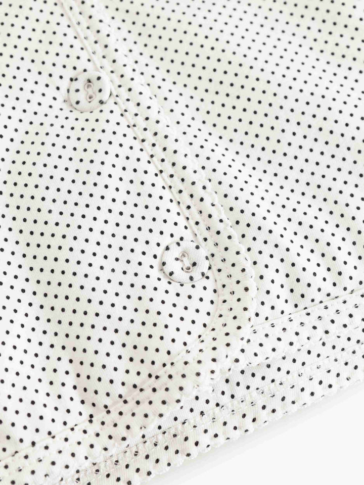 jacket padded polka dot scalloped edge with beanie - tiny dots