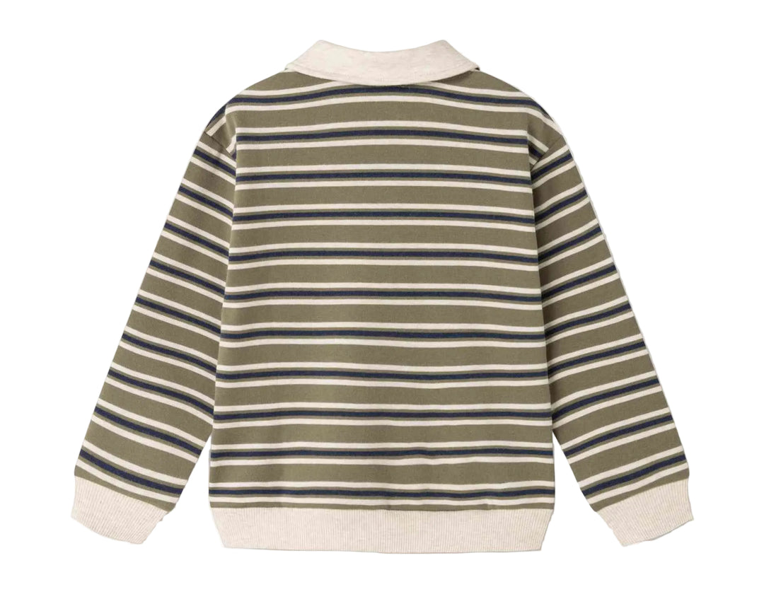 polo l/s cotton multi striped - seaweed stripe