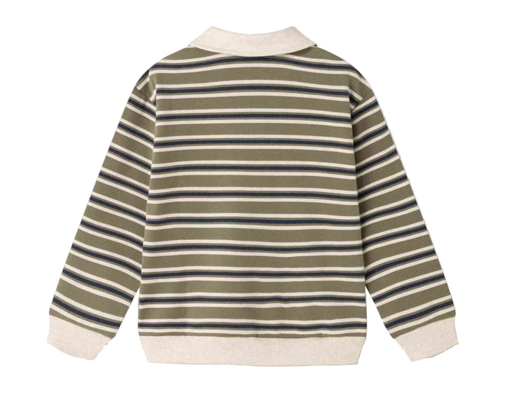 polo l/s cotton multi striped - seaweed stripe