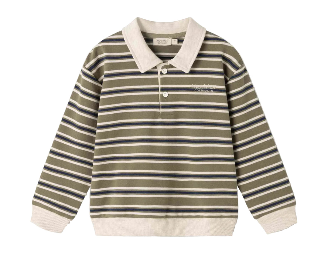 polo l/s cotton multi striped - seaweed stripe