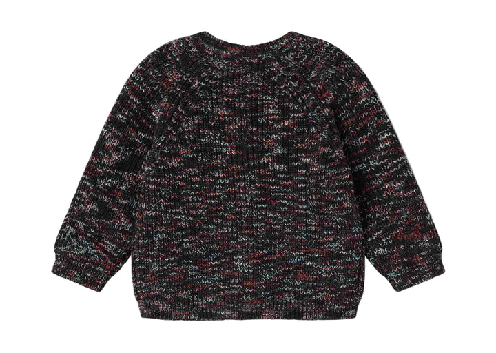 top l/s knit space dye cardigan - deepest sea space