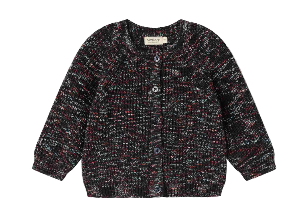 top l/s knit space dye cardigan - deepest sea space