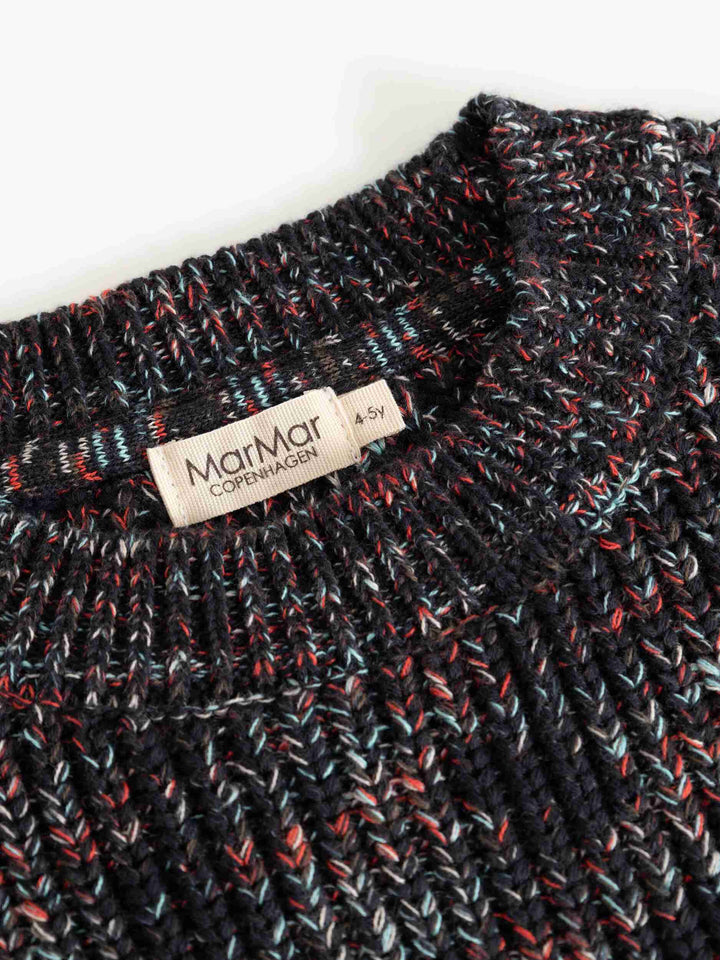 top l/s knit space dye sweater - deepest sea space