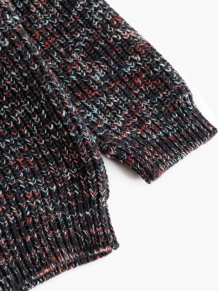 top l/s knit space dye sweater - deepest sea space