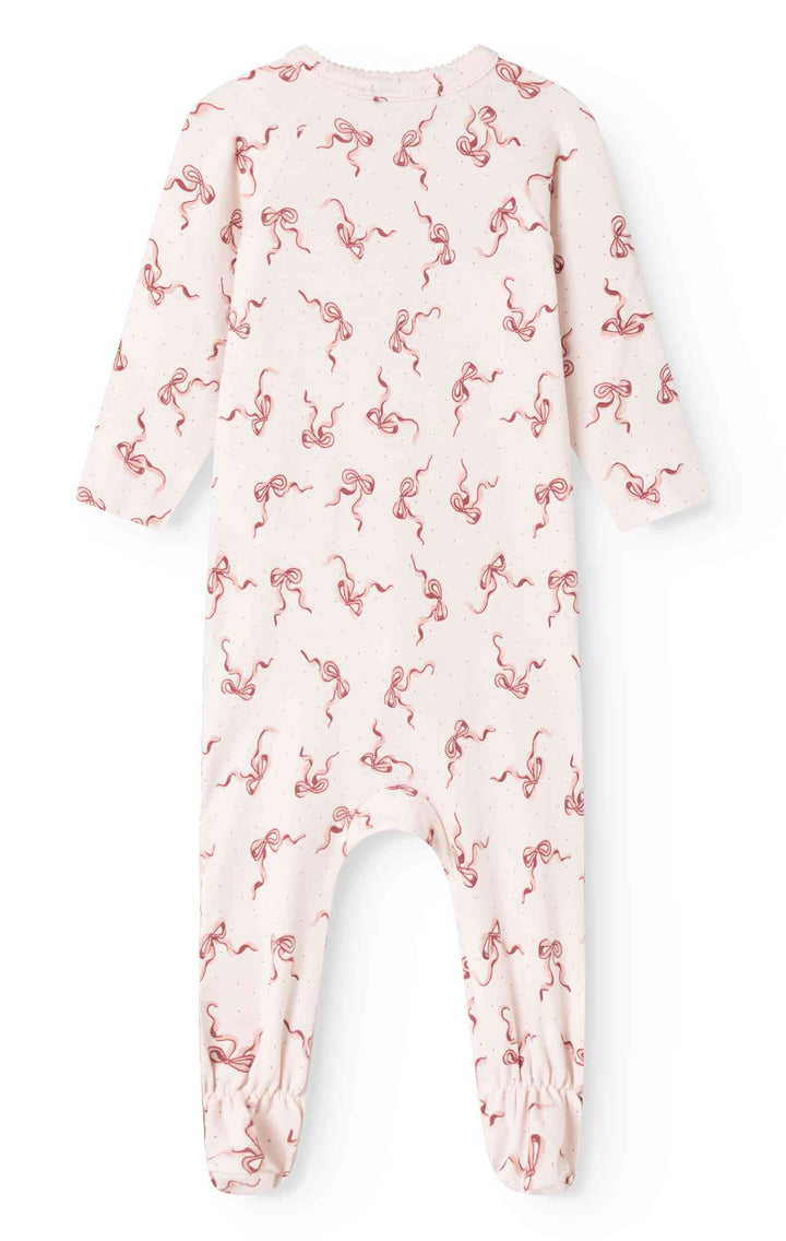 set footie bow print wrap with beanie and blanket - bows