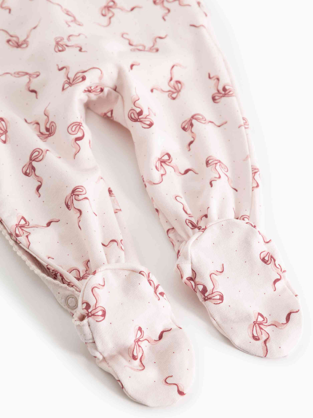 footie bow print with beanie - bows