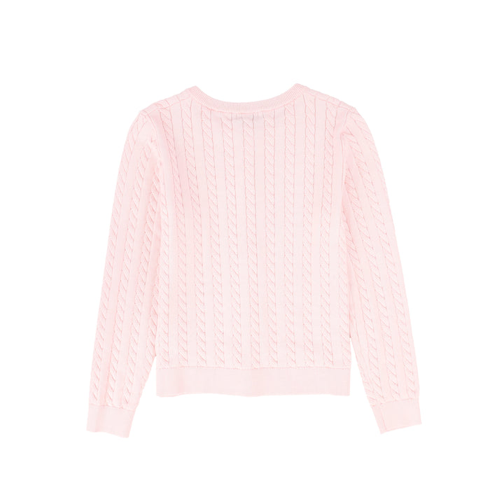cardigan cable - pink