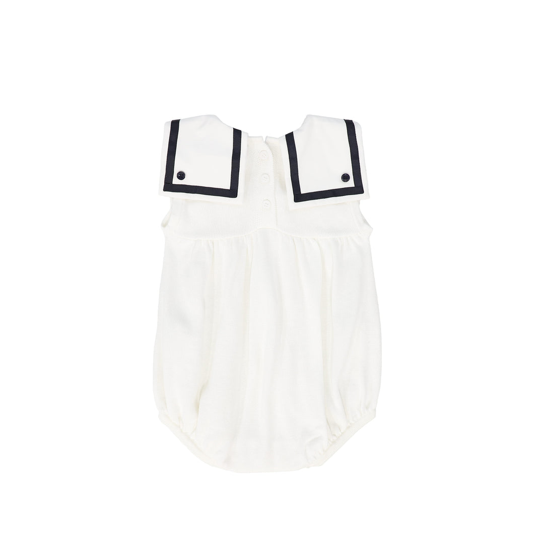 one piece sailor bubble romper - ivory