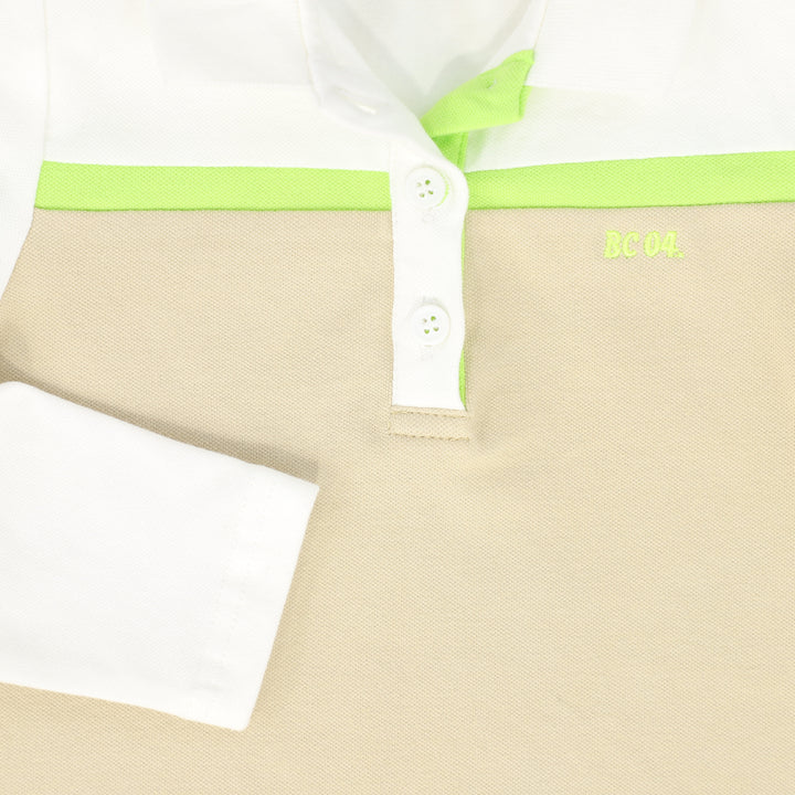 polo l/s neon striped - tan
