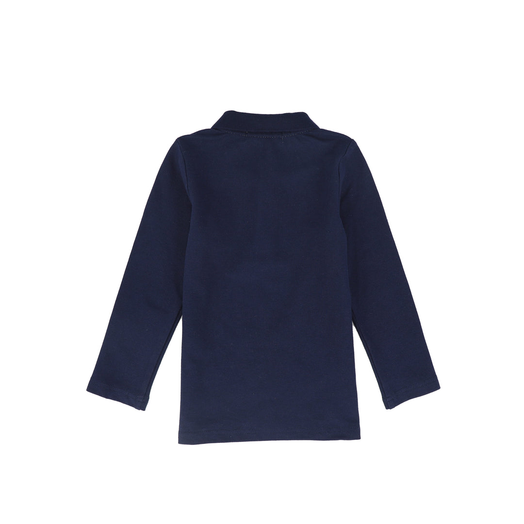 polo l/s terry logo - navy