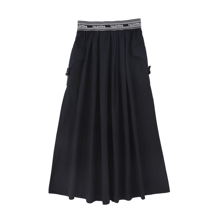 skirt maxi logo band cargo style - black