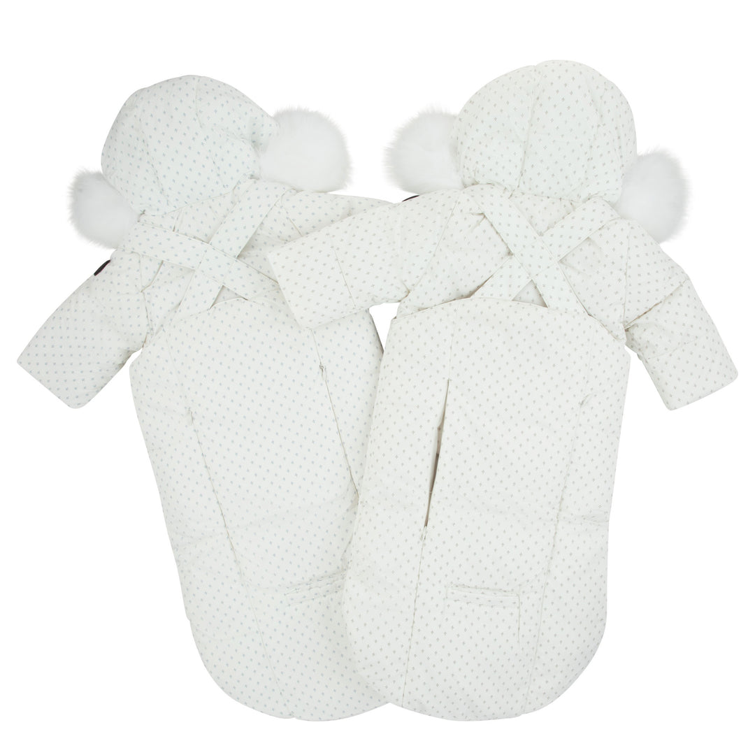 snowsuit printed with fur hood - beige print