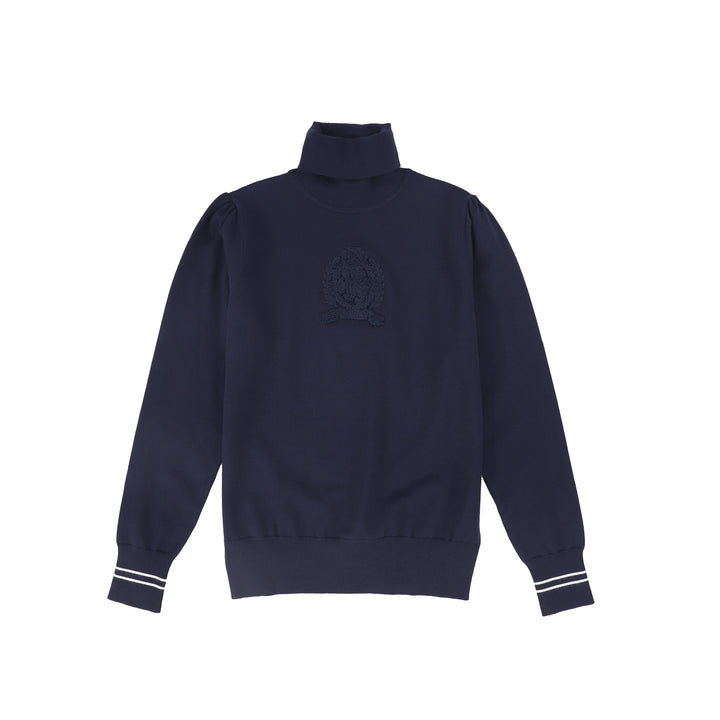 top l/s sherpa crest turtleneck - navy