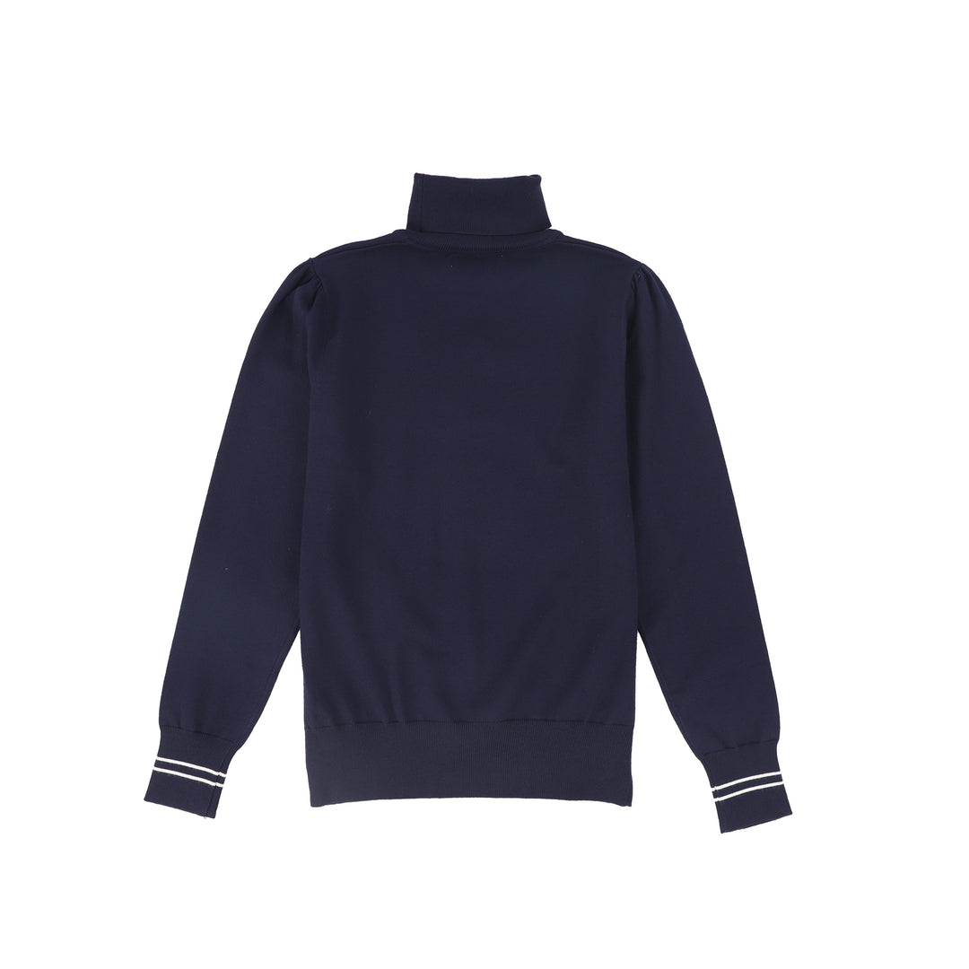 top l/s sherpa crest turtleneck - navy