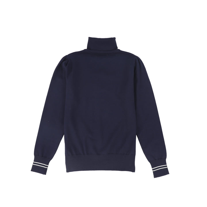 top l/s sherpa crest turtleneck - navy