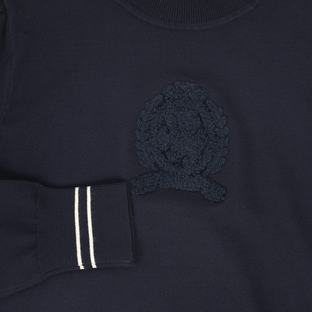 top l/s sherpa crest turtleneck - navy