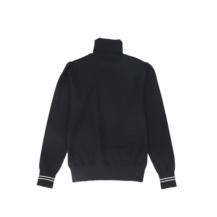top l/s sherpa crest turtleneck - black