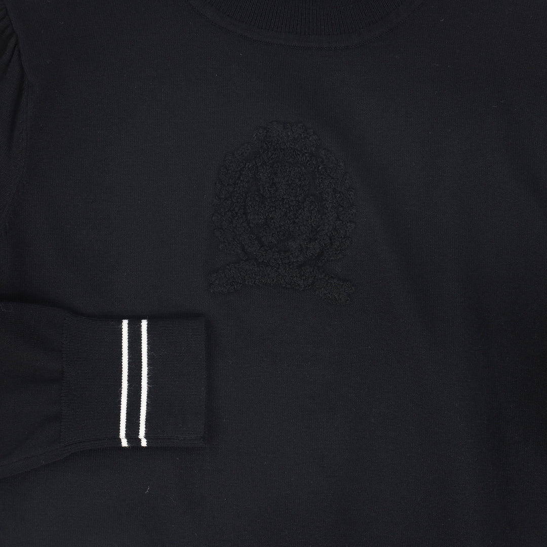 top l/s sherpa crest turtleneck - black