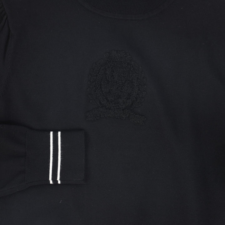 top l/s sherpa crest turtleneck - black