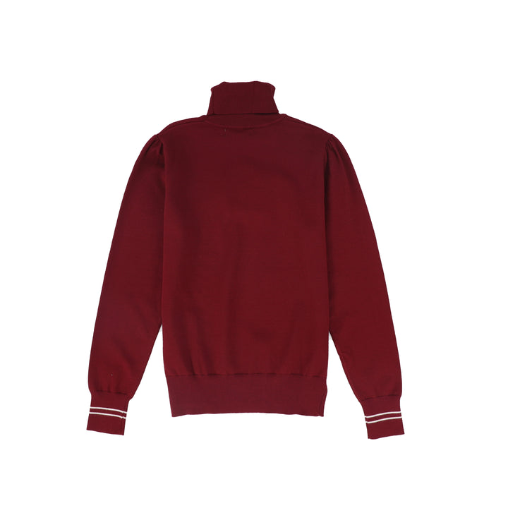 top l/s sherpa crest turtleneck - burgundy