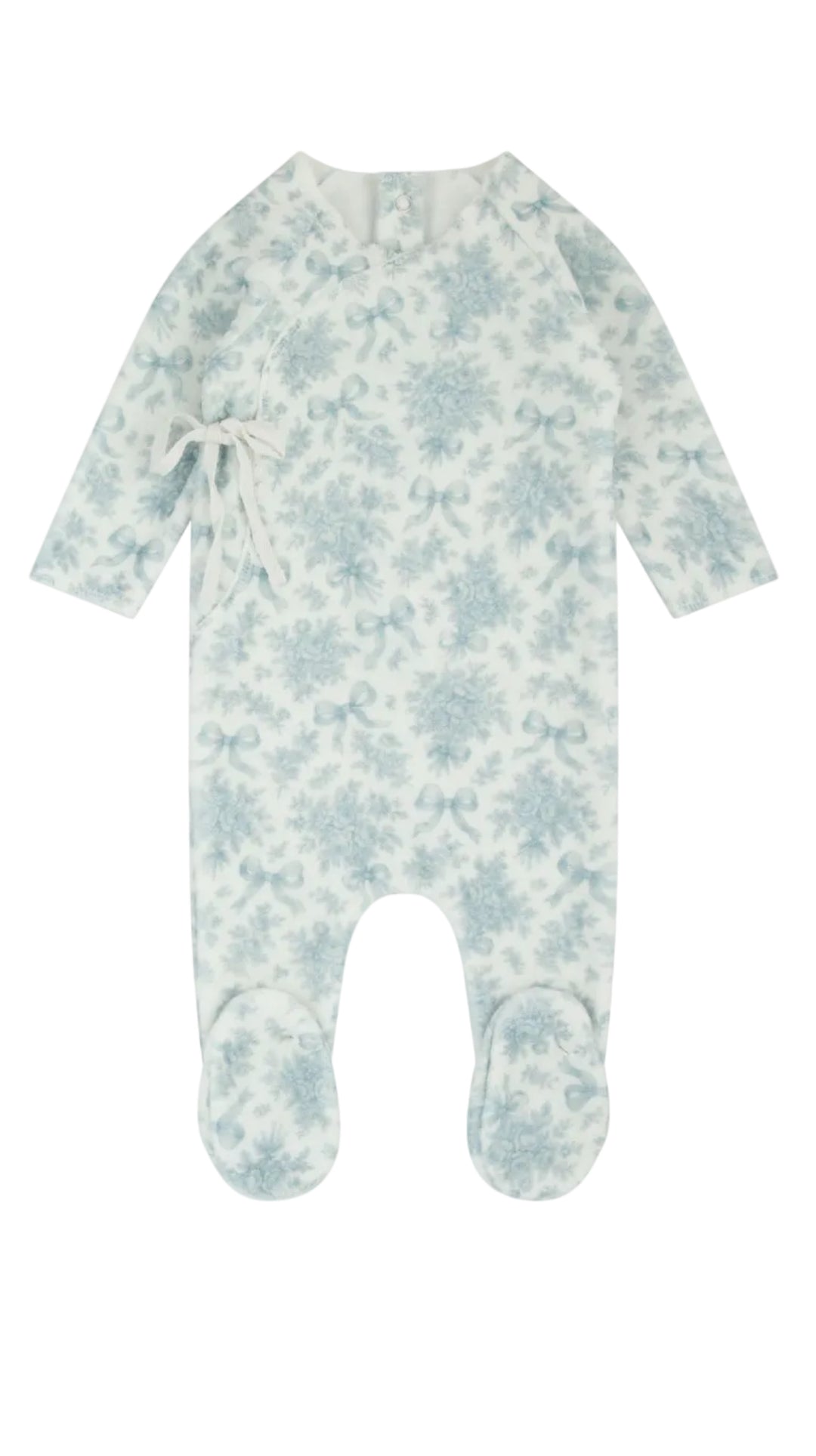footie velour printed wrap - blue