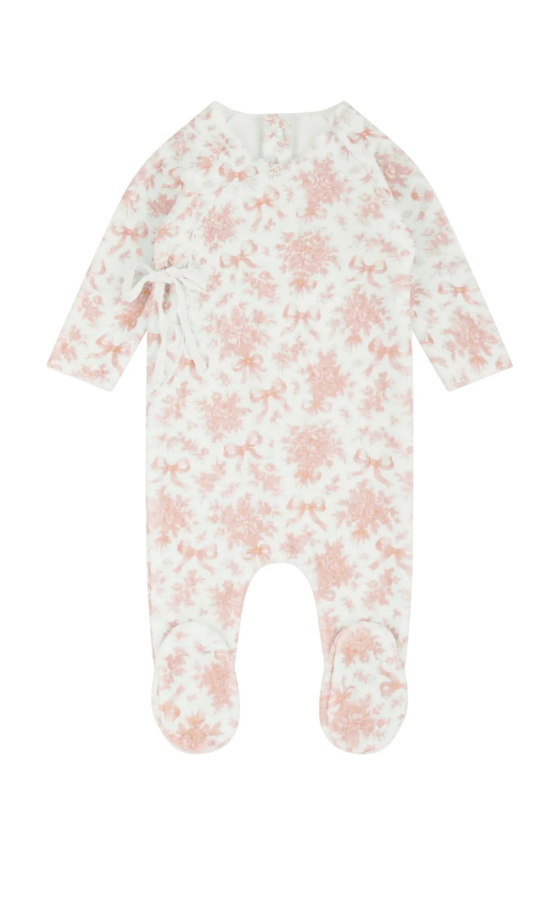 footie velour printed wrap - blush