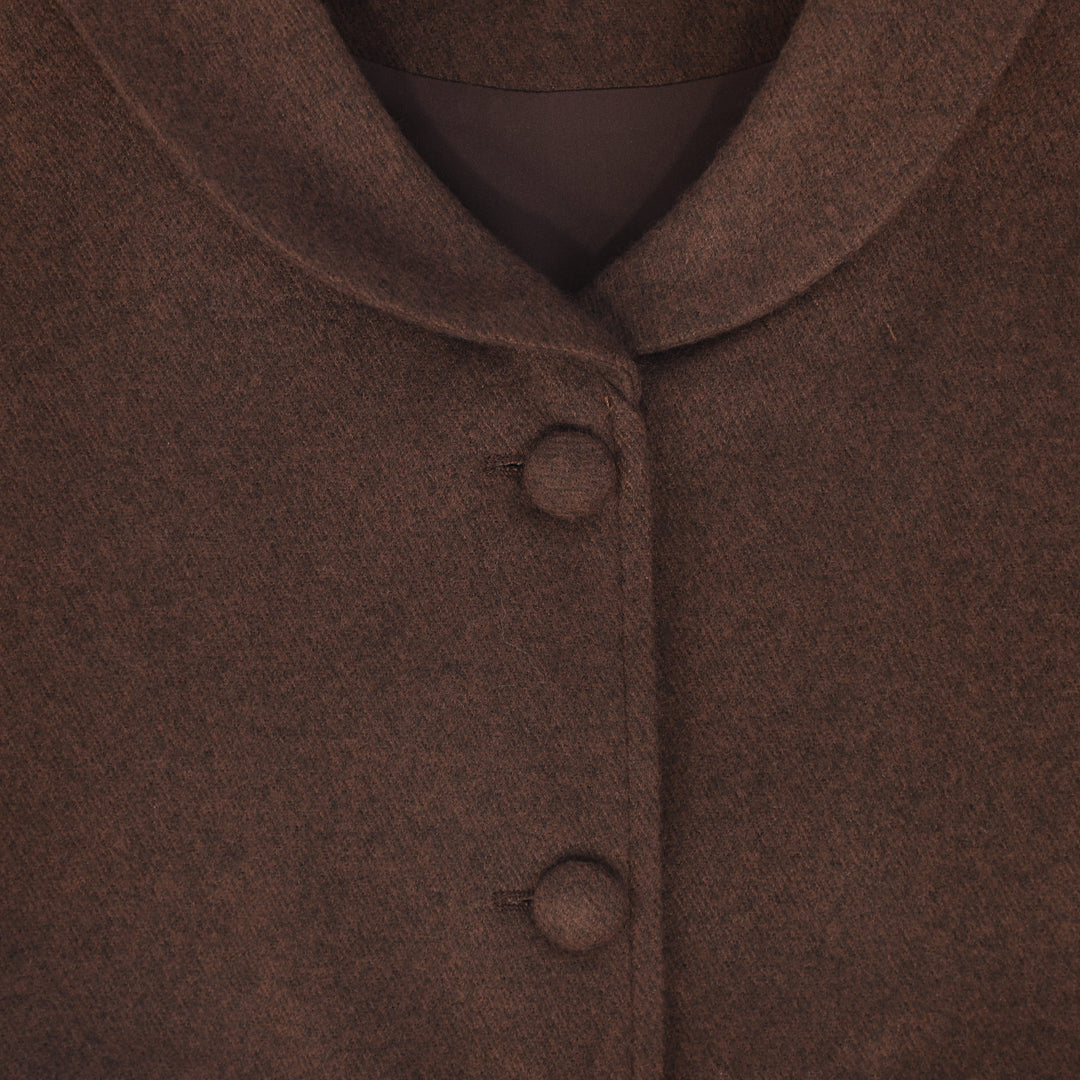vest wool lapel collared - rust