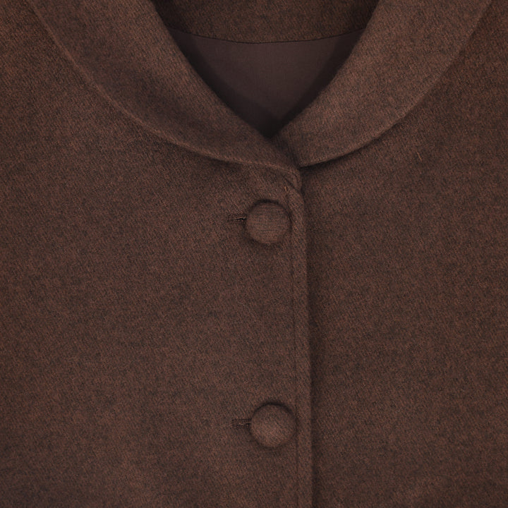 vest wool lapel collared - rust