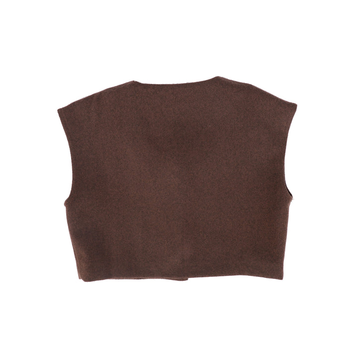 vest wool lapel collared - rust