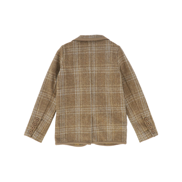 blazer wool plaid - camel