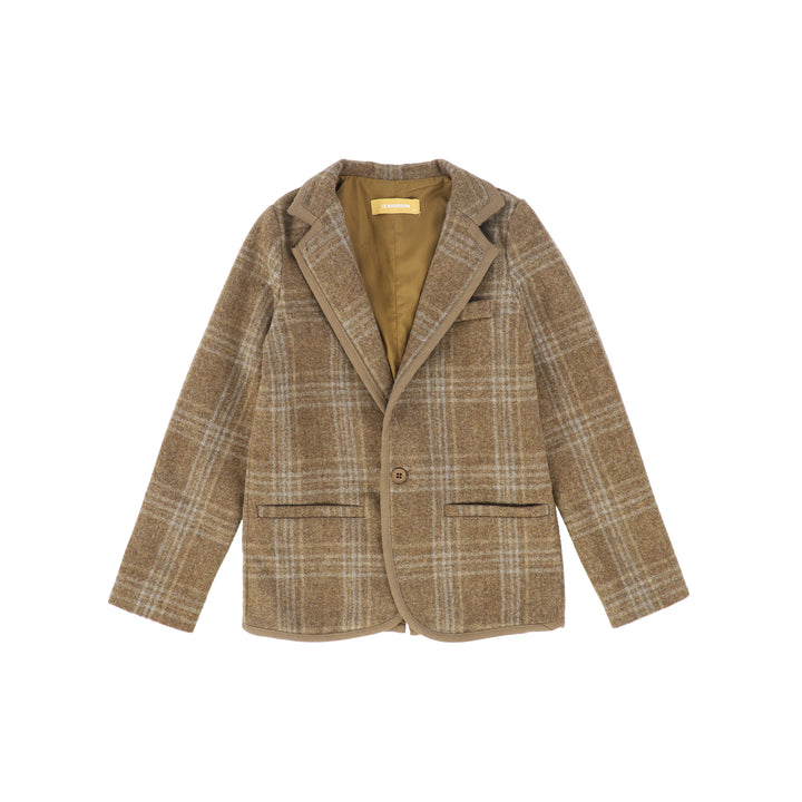 blazer wool plaid - camel