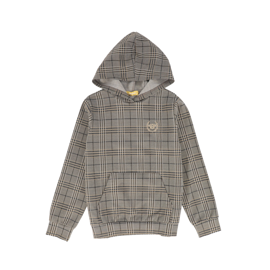top l/s plaid sweatshirt - brown