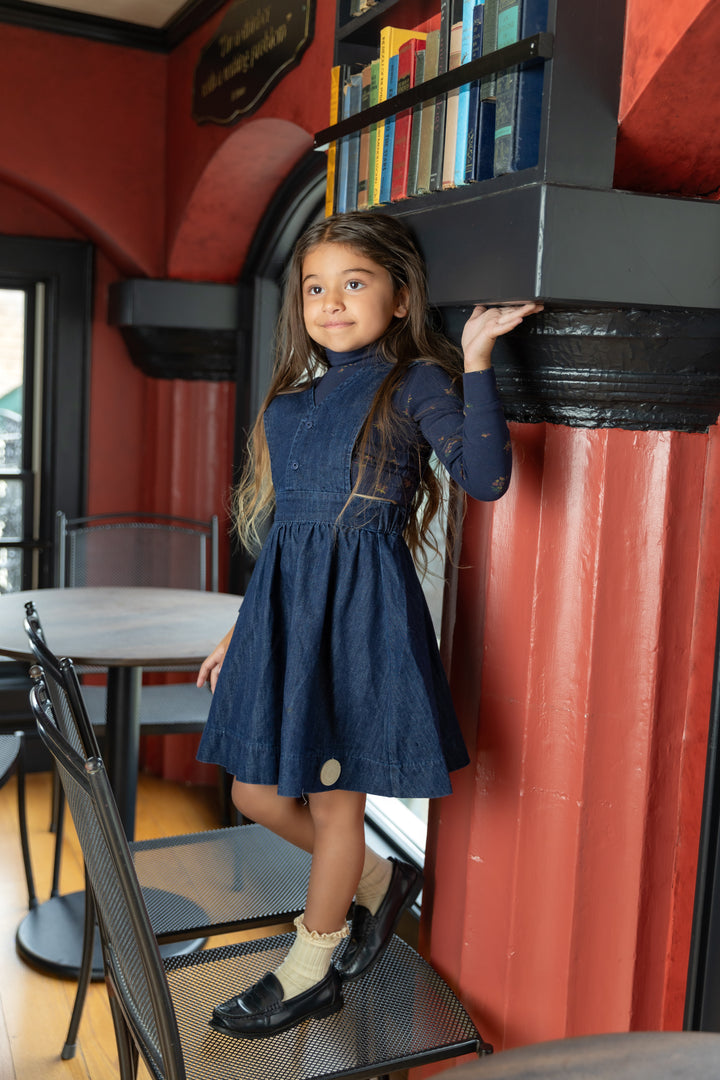 dress denim button jumper - blue denim