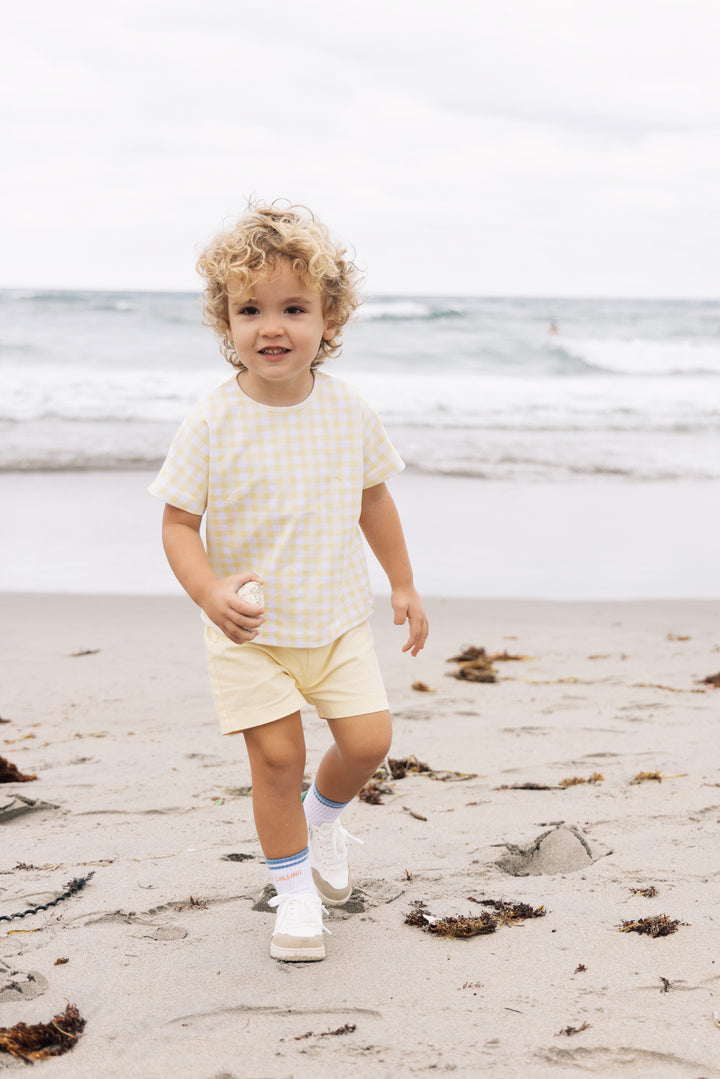 tee s/s printed - yellow gingham